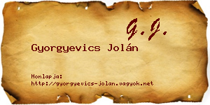 Gyorgyevics Jolán névjegykártya