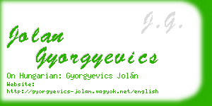 jolan gyorgyevics business card