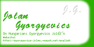 jolan gyorgyevics business card